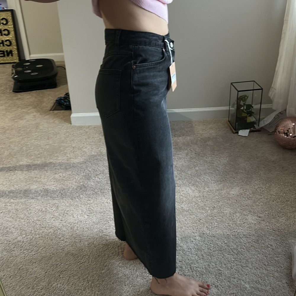 Reformation Black Denim long Skirt. 27 - Picture 7 of 16
